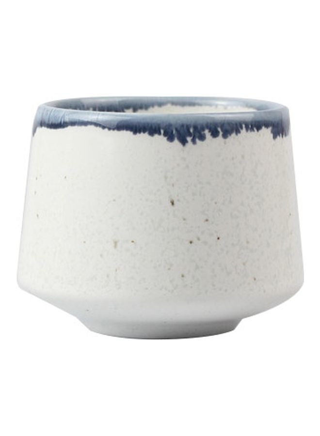 Stoneware Coffee Mug White/Blue 150ml - Image 1